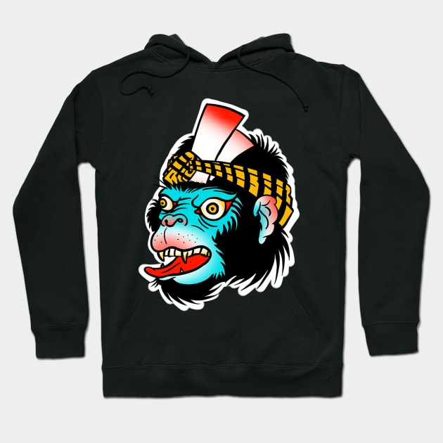 Crazy monkey tattoo art Hoodie by marcosmorce